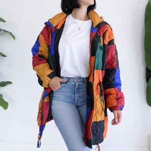 Colorful Patchwork Utility Jacket